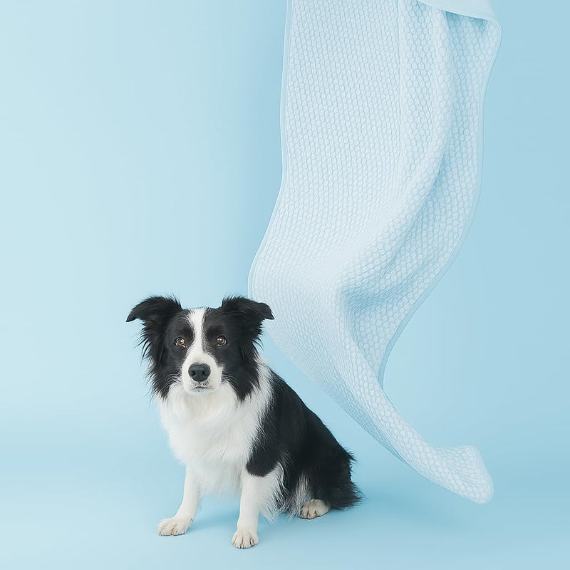 Woofry Double-Sided Pet Cooling Blanket, QMAX>0.5 Pet Throw Blanket, Scratch & Chew Resistant Dog Cooling Mat, Lightweight Breathable Furniture Protector Bed Couch, Machine Washable, 40''*50'' Blue Medium - PawsPlanet Australia