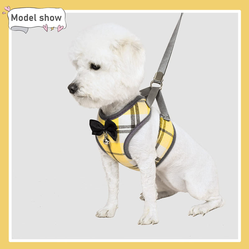 Cat Harness, Dog Harness and Leash Set, Bunny Rabbit Ferret Harness with Adjustable Buckle Comfort for Pet Kitten Small Animals Harnesses XS Yellow