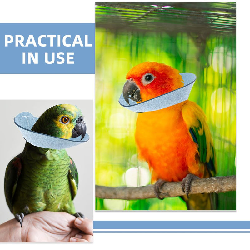 VANZACK Bird Cone Collar Adjustable Bird Parrot Tapered Collar Parrot Recovery Cones Neck Quaker Leather Bird Neck Protector Parrot Feather Protection Collar Sky-Blue - PawsPlanet Australia