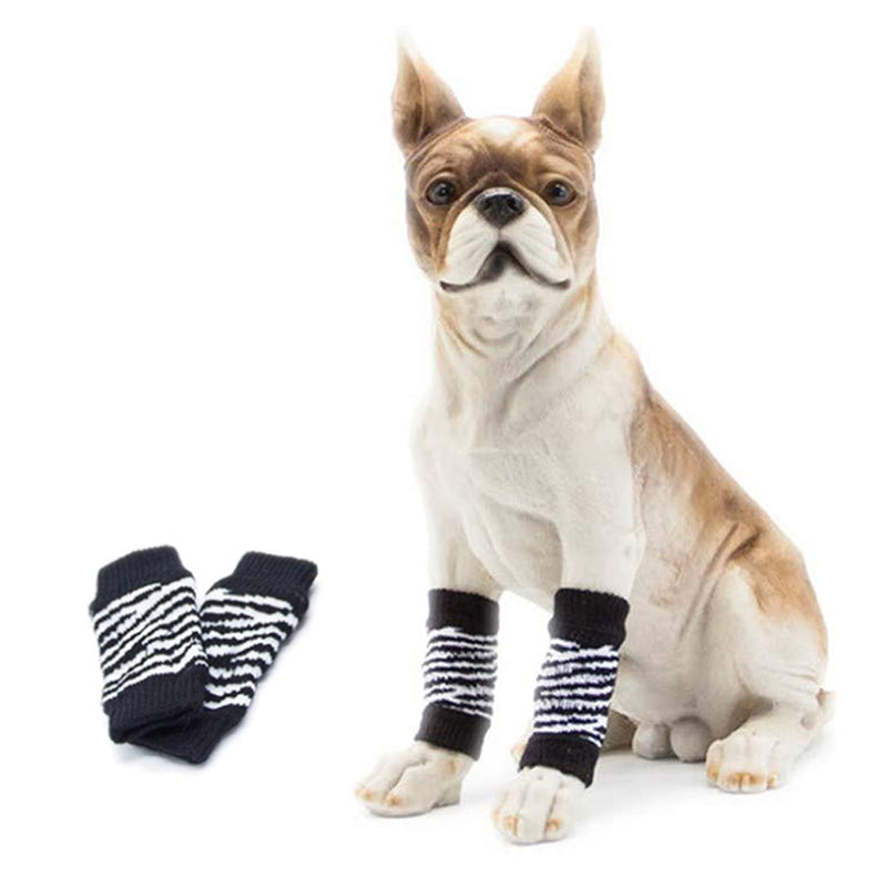 ROZKITCH Pet Dog Elbow Protector Dog Elbow Sleeve, 2PCS Front Leg and 2PCS Back Leg Brace, Dog Elbow Wrap, Dog Leg Warmer Wrap Protector, Pet Elastic Knitted Breathable Protective Socks Black XL XL-Leg Girth: 3.93in - PawsPlanet Australia