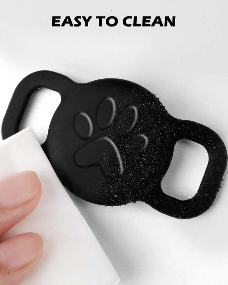 Dynmeow Dog Cat Collar Holder Compatible with Airtag, Anti-Lost Silcione Holder for 3/8 and 5/8 Inch Wide Collars, Black, S(1 Pack) Small(1 Pack) - PawsPlanet Australia