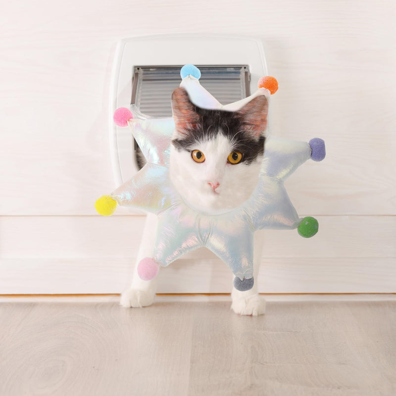 Supvox White Soft Fabric Cat Collar Anti-Scratch Collar for Cats and Pets in Recovery Phase After Surgery