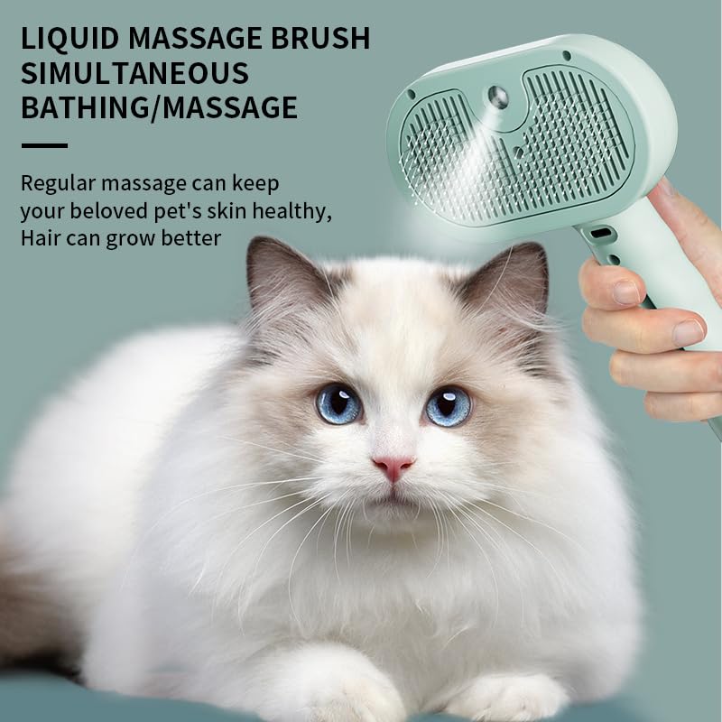 Pet Grooming Brush for Dogs and Cats, Pet Spray Massage Cleaning Tool, Hair Removal Comb, Professional Pets Care Accessory for Long or Short Haired Cats Hair Brush (White) White