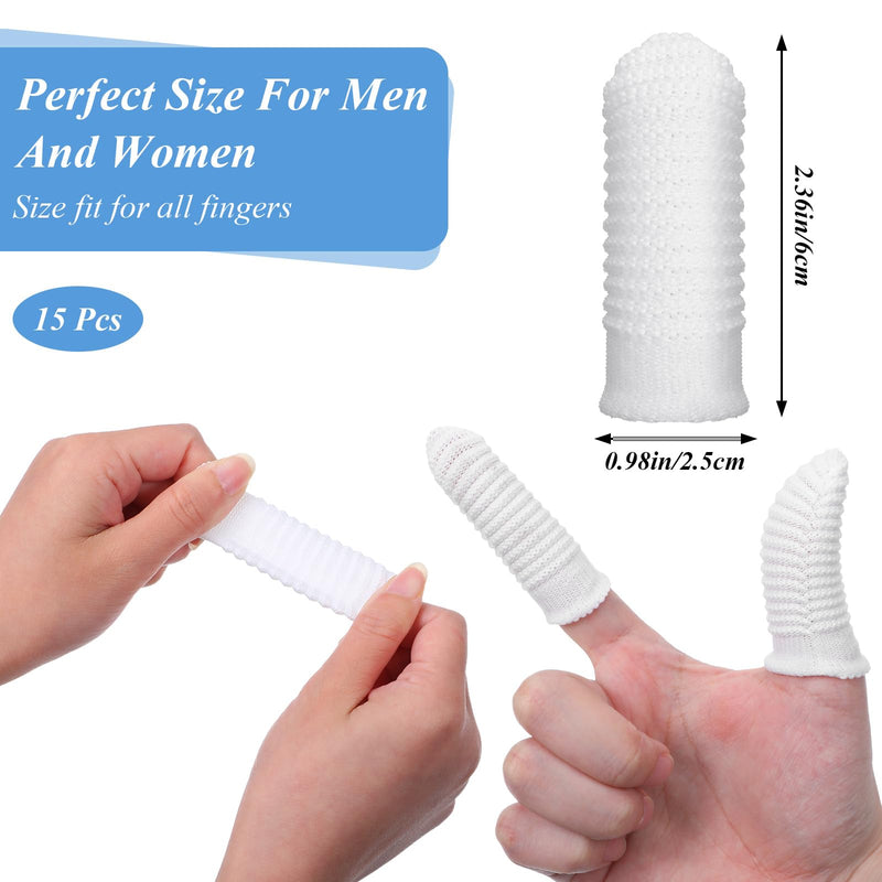 YUXIANLB 15 Pieces Finger-Shaped Dog Toothbrush 360° Pets Teeth Cleaning Dental Care Teeth Cleaning Pet Finger Toothbrush Dog Toothbrush Finger Brush Reusable for Dogs Cats Dental Care (White)
