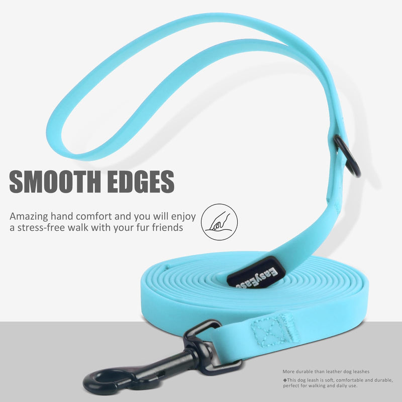 Small Dog Dog Leash with Electroplated Black Hardware, Lightweight Dog Leash with Traffic Handle, 10FT Waterproof Blue Dog Leash Coated with Durable and Odor Free Material for Small and Medium Dogs - PawsPlanet Australia