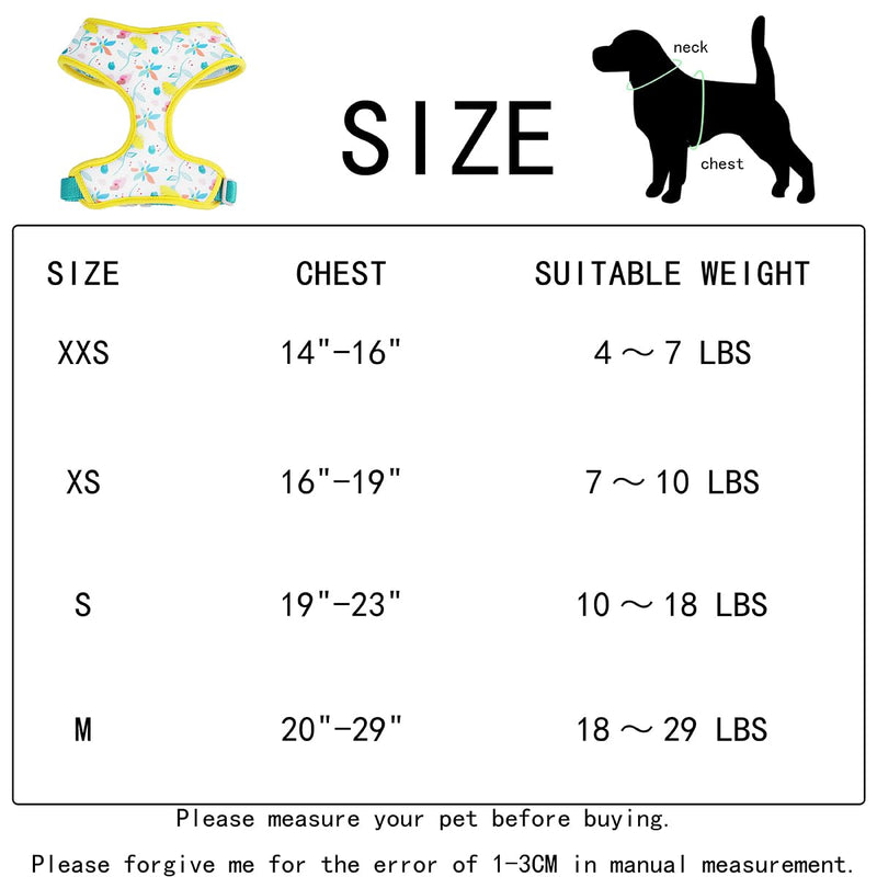 Reversible Prints Dog Harness Pet Harnesses for Extra Small Medium Large Dogs Soft Breathable Adjustable Puppy Vest for Easy Walking (Blue, Medium) Blue - PawsPlanet Australia