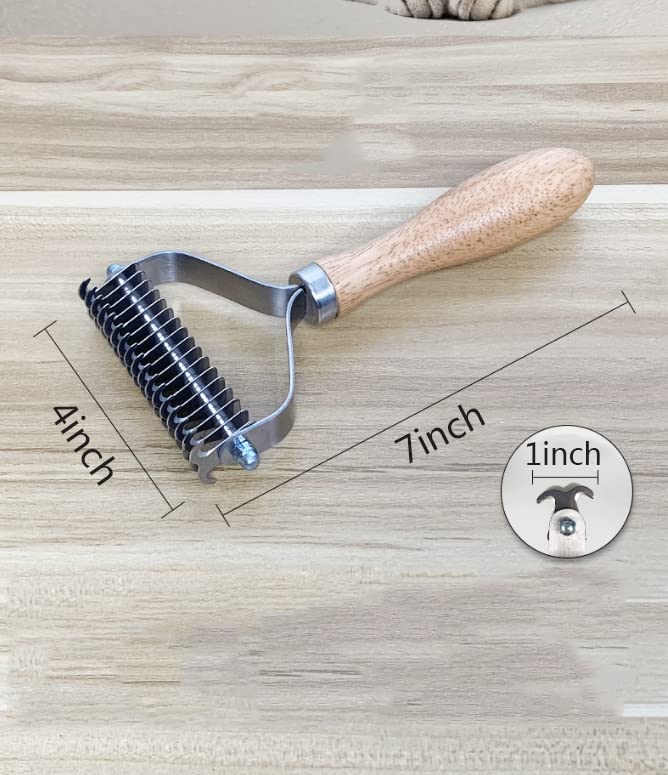Pet Hair Removal Comb Solid Wood Metal Pet Brush Bilateral Grooming Tool Matting And Grooming Of Tangled Hairs For Cats, Large Dogs, Small Dogs - PawsPlanet Australia