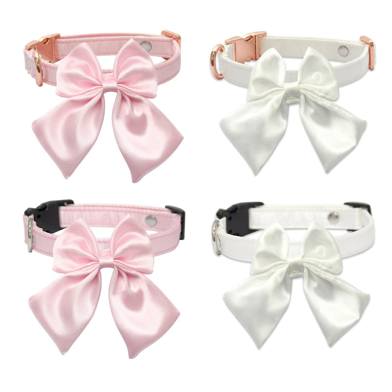 Adjustable Pet Collar Large Bow Knot for Training and Walking with Multiple Sizes Effective Elegant Adjustable Collar