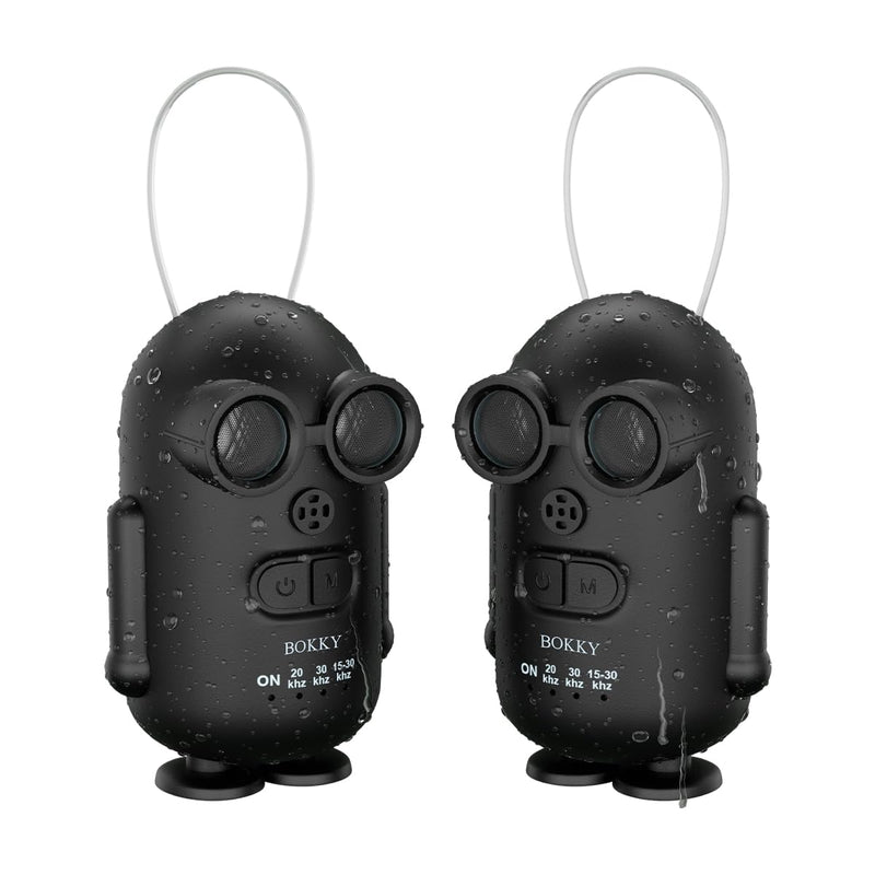 BOKKY 2 Pack Dog Bark Deterrent Devices in 3 Adjustable Modes Convertible Waterproof Anti Barking Silencer for Dog - Ideal for Outdoor and Indoor(Black) 2PACK-BLACK