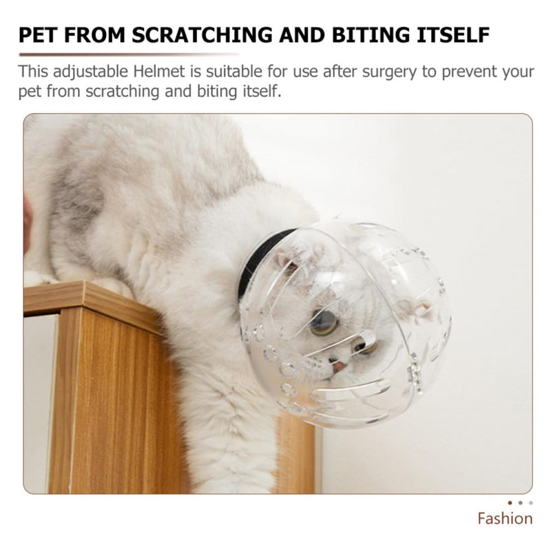 Breathable cat helmet made of ABS. Safe cat rescue helmet after surgery. Prevents biting and licking for cats after procedure.