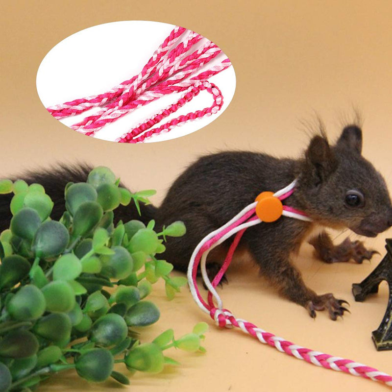 Hamster Harness, Adjustable Small Pet Outdoor Leash Walking Training Harness with Bell for Dwarf Hamster Gerbil Rat Squirrel ( Rose red) Harnesses pink&rose red - PawsPlanet Australia