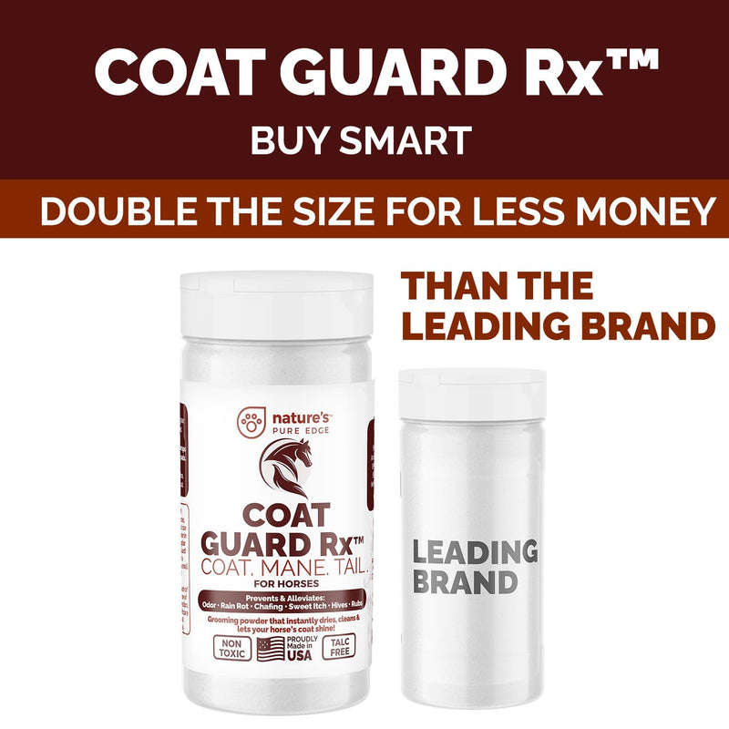 Coat Guard Rx™ Large 16 oz. Coat, Mane, and Tail Powder for Horses - Rain Rot, Sweet Itch, Treatment & Dry Shampoo for Horses. 16Oz