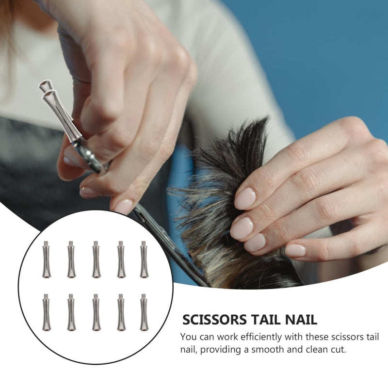 10Pcs Scissors Finger Rest Silver Stainless Steel Hairdressing Scissor Parts for Pet Grooming Comfortable Finger Holders for Salon and Home Use