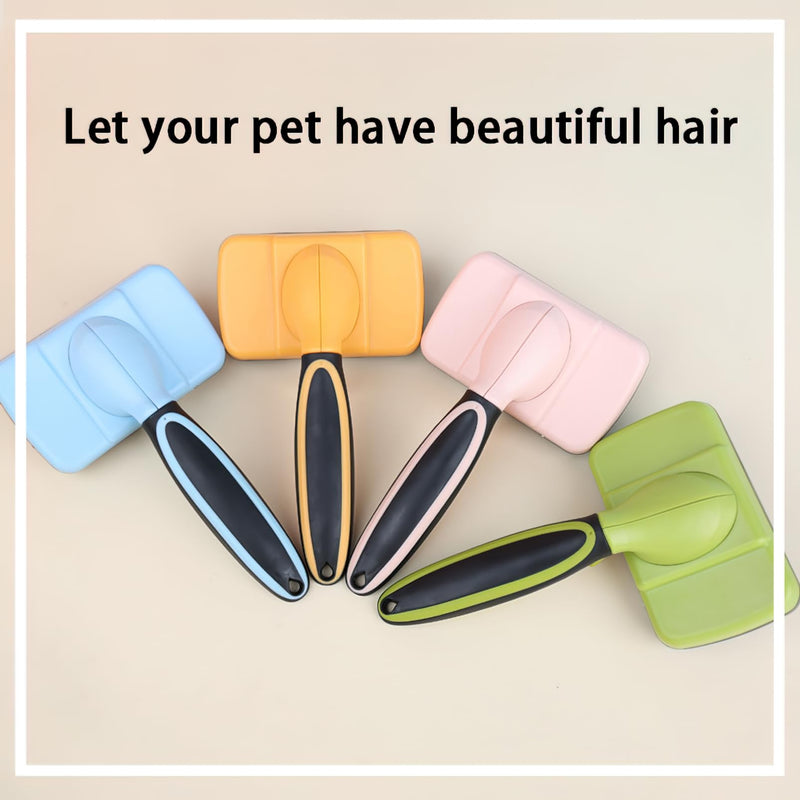 Skin-Friendly Grooming and Deshedding Brush for Dogs, Cats, and Puppies - Self-Cleaning, Easy to Use (Pink) Pink - PawsPlanet Australia