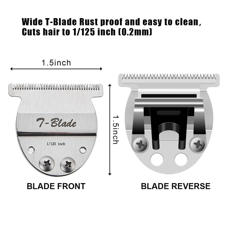 Wide T-Blade Compatible with Oster Finisher Trimmer Model 59 and T-Finisher Trimmer,For Creating Clean Hairlines or Grooming Small Pets Cuts Hair to 1/125"-0.2mm(2Pack)