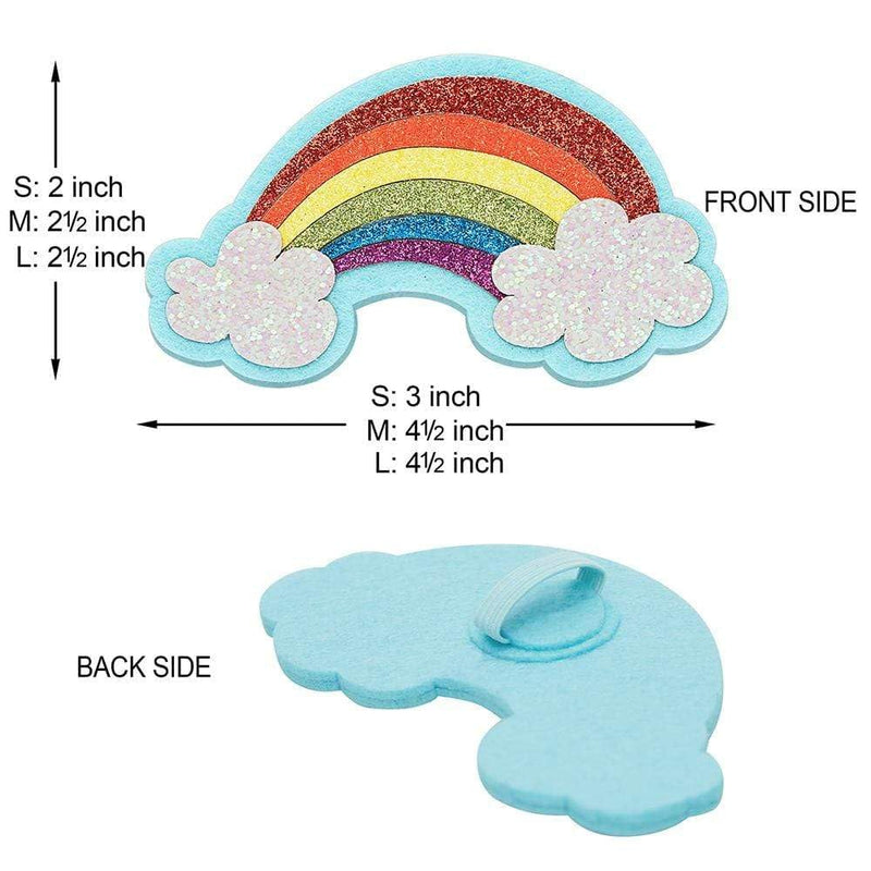 Blueberry Pet Rainbow Clouds Adjustable Dog Collar with Blingy Decor, Small, Neck 12"-16"