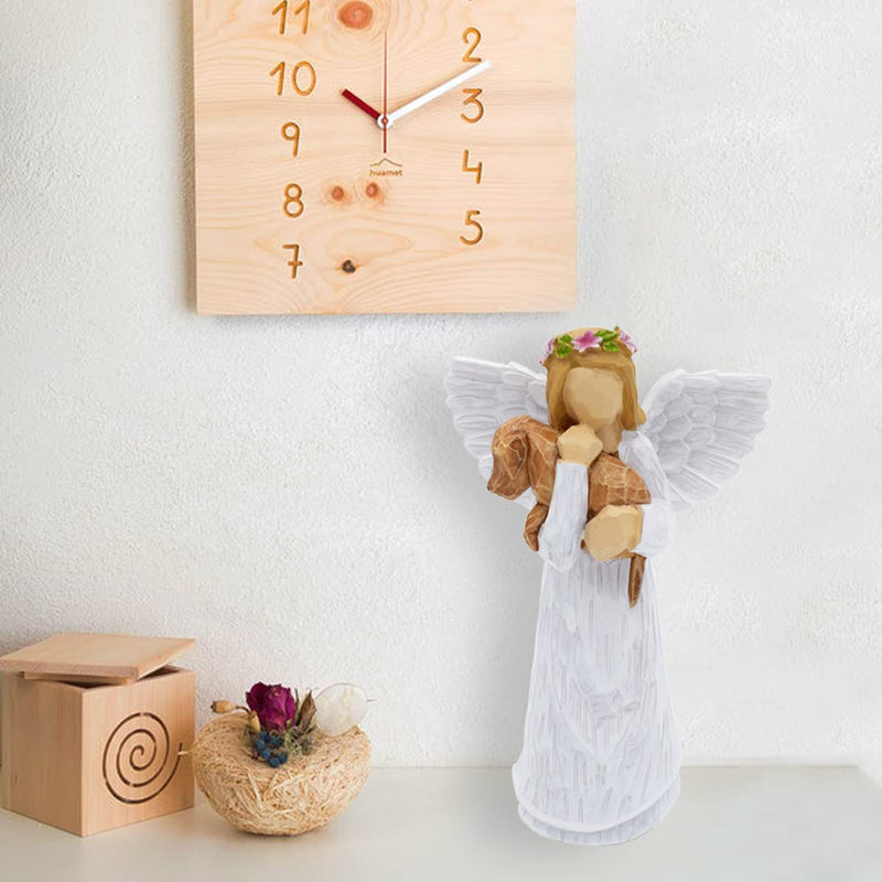 Angel of Friendship Dog Memorial Gifts, Pet Sympathy Gift, Loss of Dog Gifts, Passed Away Dog Gifts, Angel Figurines Dog Remembrance Gift with 7 Chakra Pet Memorial Rainbow Bridge Bracelet White #2 - PawsPlanet Australia