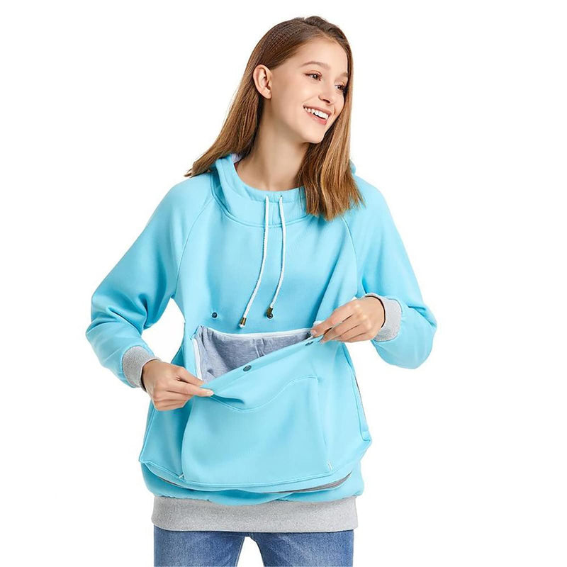 LINYUCHEN Cat Dog Carrier Hoodies – Puppy Kitten Carrying Sweatshirt Large Pet Pocket Pullover Top – Unisex Kangaroo Hoodies X-Large Blue - PawsPlanet Australia