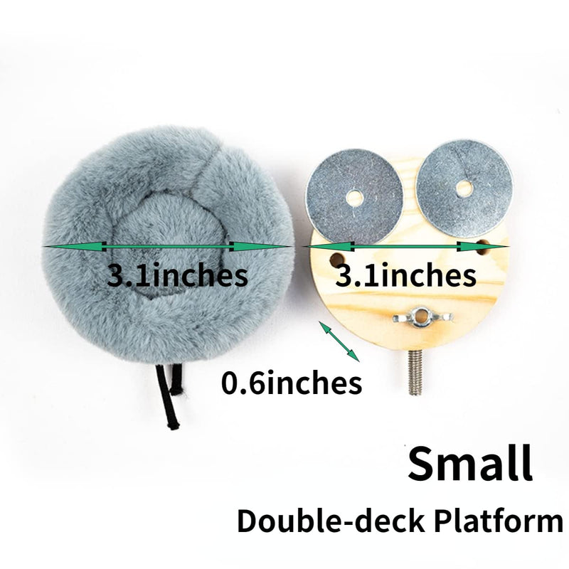 Bird Perch Stand Platform with Warm Cotton Cushion, Wood Parrot Perch for Pet Parrot, Budgies, Parakeet, Cockatiels, Conure, Lovebirds, Rat, Mouse Cage (Small, Grey) - PawsPlanet Australia