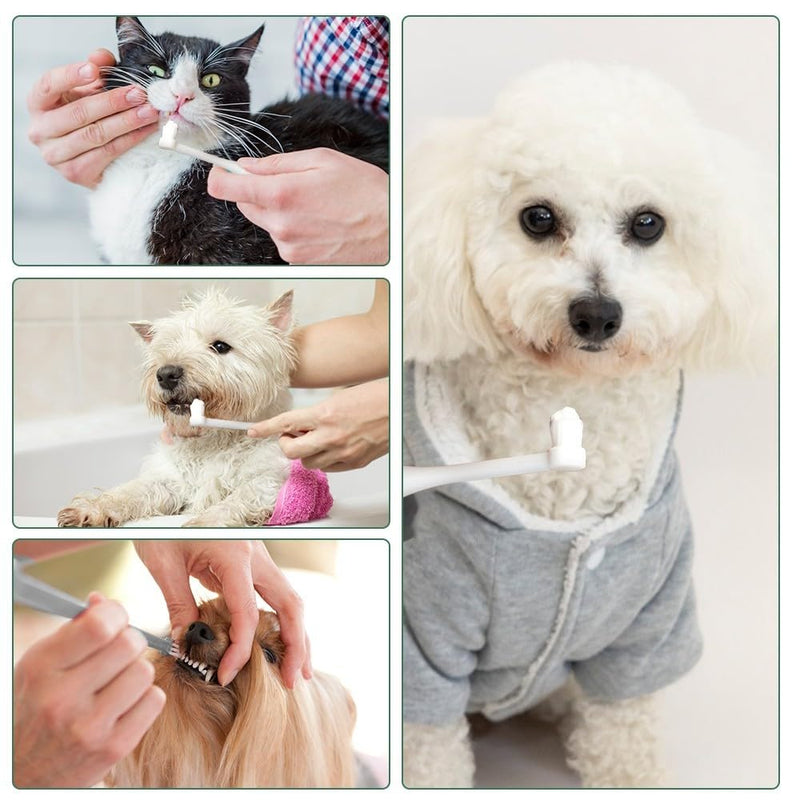 2PCS/3PCS Dog Toothbrush, Ultra Soft Pet Bristles for Sensitive Teeth and Gums Toothbrush for Dogs of Puppies Kittens Cats Small Breeds 3 Pieces.