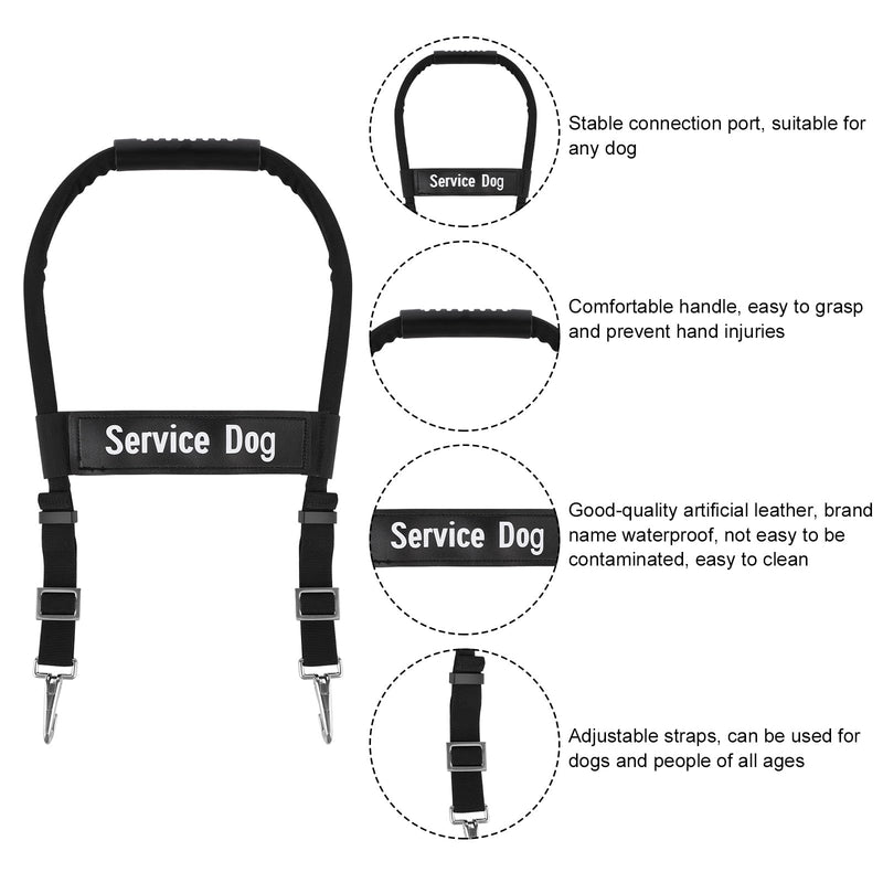 Adjustable Service Dog Handles, Guide Dog Bridge Leash for Service Dog Vest Harness Dog Gear Dog Accessories (12-20 Inch) - PawsPlanet Australia