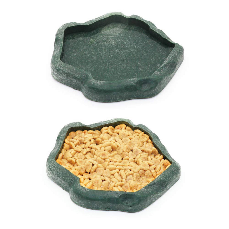 SLSON Reptile Feeder Terraium Bowl Plastic Shallow Reptile Feeder for Food and Water Feeding Dish for Lizard Gecko Bearded Dragon - PawsPlanet Australia
