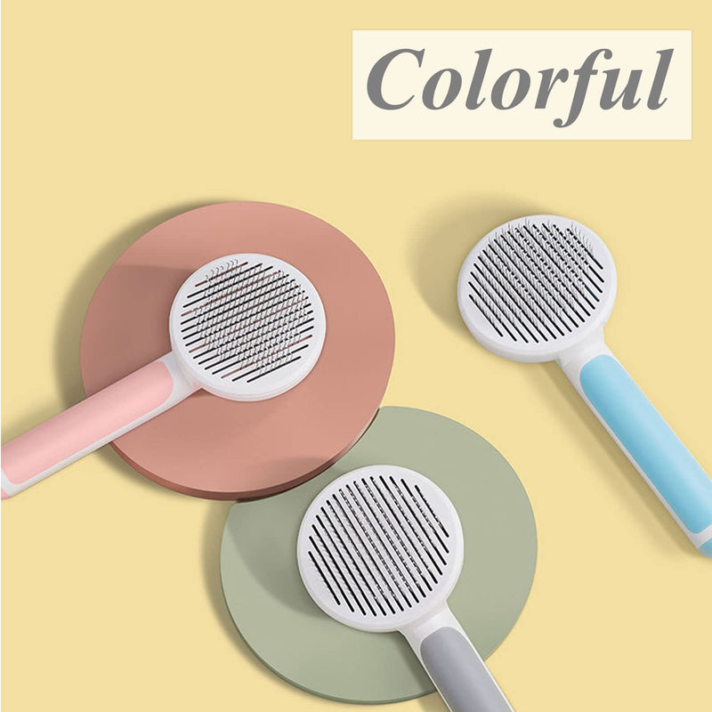 Self Cleaning Slicker Brush for Dogs and Cats, Pet Grooming Hair Brush, Removes Undercoat, Loose Hair, Mats, Tangles, and Dirt, Massages All Hair Types, Gray - PawsPlanet Australia