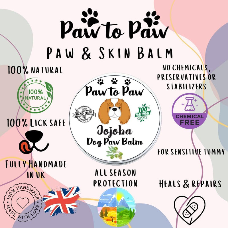 Dog Paw & Nose Balm – Jojoba Infused, Alcohol Free, Natural Lick-Safe Paw Protector for Cracked Pads & Dry Nose, Softening Jojoba Oil Moisturiser for Daily Grooming,30ml (Medium) Medium