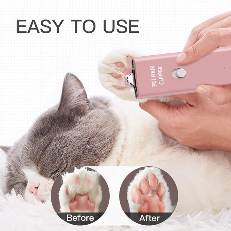 Feet Hair Trimmer, Dog Clippers,Quiet Washable USB Rechargeable Cordless Dog Grooming Kit,Electric Pets Hair Trimmers Shaver Shears for Dogs and Cats Pink Pink 2 Blades - PawsPlanet Australia