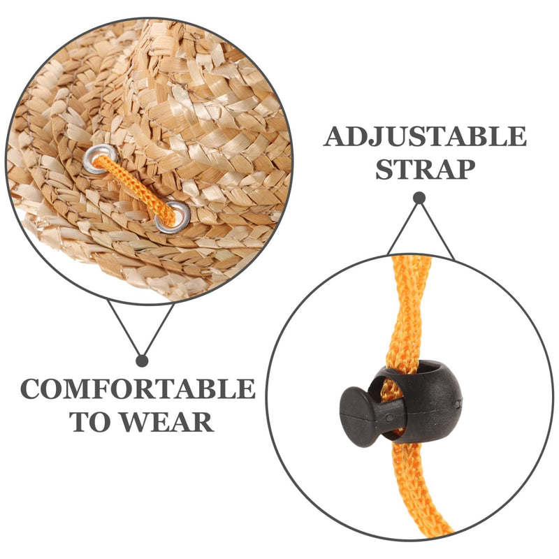 Pet Sombrero Straw Hat - Summer Hat Adjustable Hawaii Garden Sun Bucket Cap Beach Hat for Puppy Small Dogs Cats (Size L) Picture 1 - PawsPlanet Australia