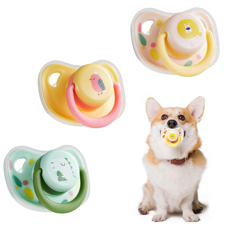 3PCS Pet Dog Silicone Pacifier, Pet Silicone Calming Pacifier, 2024 New Puppy Pacifier for Small Dogs, Puppy Kitten Calming Pacifier, Pet Toy for Small Dog Cat Puppy Kitten Accessories Decoration