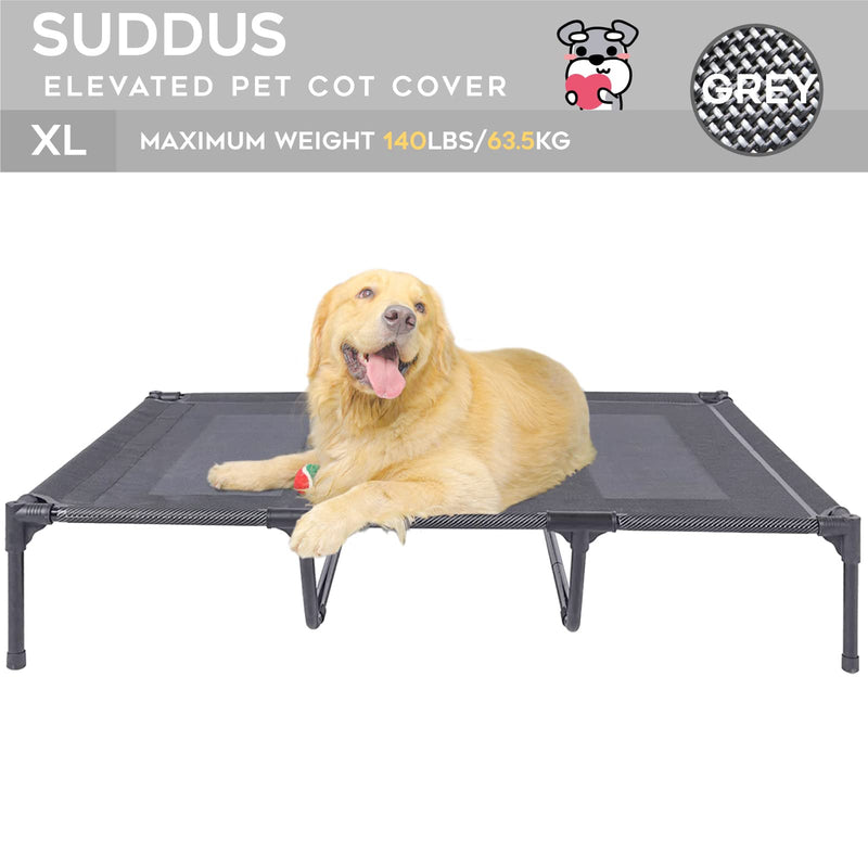 suddus Elevated Dog Bed Replacement Cover, Raised Dog Bed Chew Proof Easy to Clean, Breathable Elevated Pet Bed is Suitable for Indoor and Outdoor Use. Dog Cot are Not Included (XL/Grey) XL Space Grey - PawsPlanet Australia
