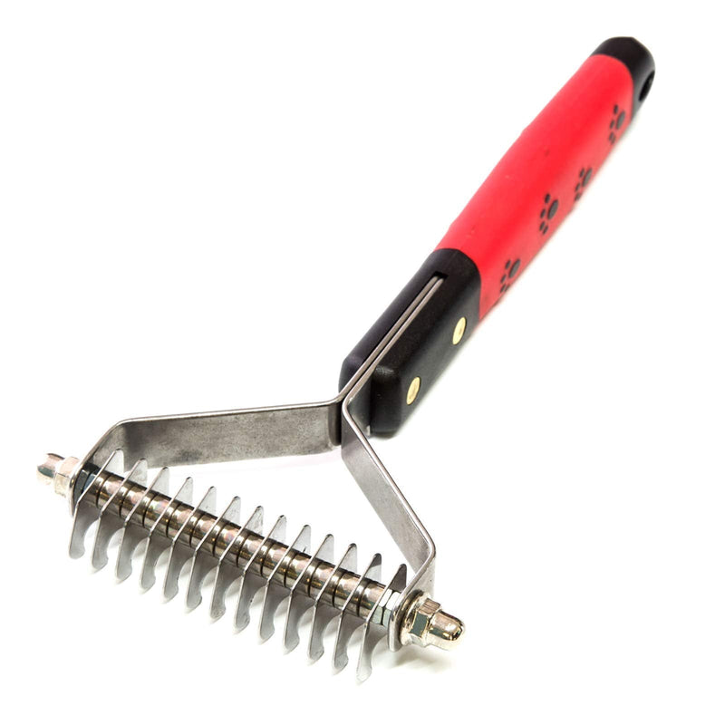 Paw Brothers Stainless Steel Large Slicker Brush, 13-Blade Undercoat Rake and 12-Blade Dematting Tool Bundle - PawsPlanet Australia