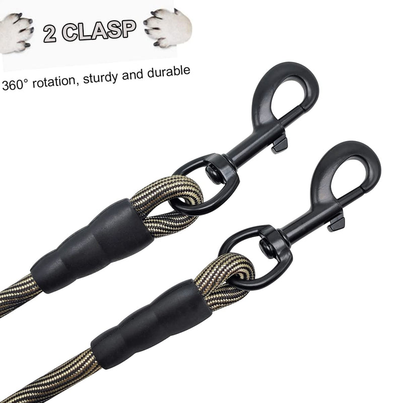 BTINESFUL 3FT Dog Tie Down, Nylon Rope Short Dog Tether Indoor Training Safety Vehicle Tether for Large Medium Strong Puppy 3 Foot Beige Black - PawsPlanet Australia