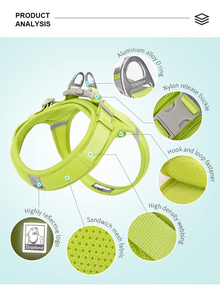 WINHYEPET Dog Harness Soft Mesh Reflective Breathable Step-in Dog Harness,Easy Adjustment Harness with Safety Buckle for Extra Small and Small Dogs, Vest Harness TLH3013(Red,S) S Red - PawsPlanet Australia