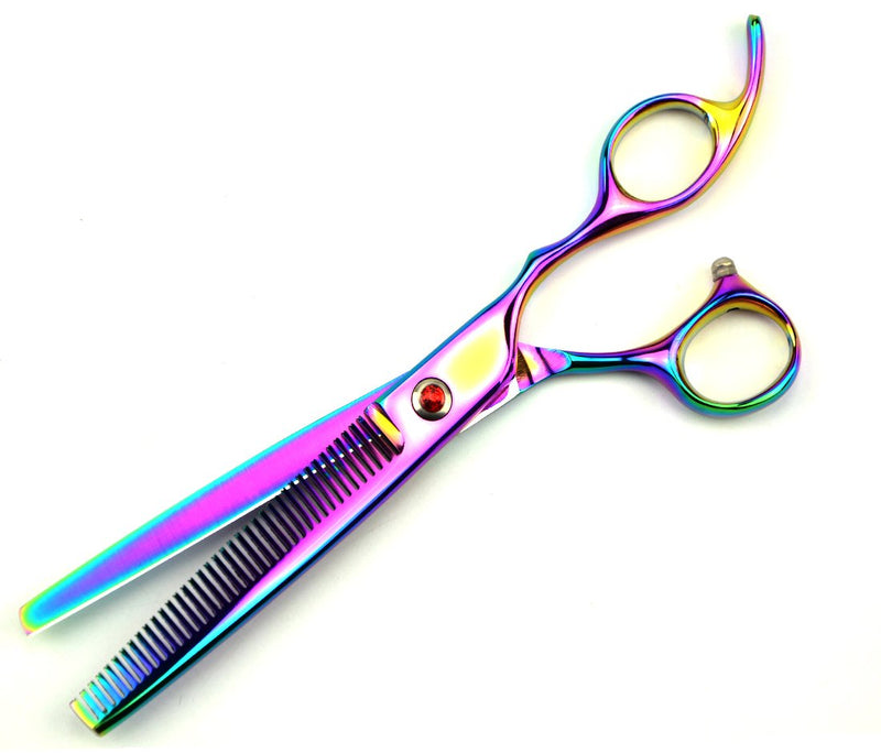 LILYS PET Professional PET Grooming scissors Kit,Coated Titanium,Sharp and Strong Stainless Steel Blade for Dogs Cats Hair Cutting,3 Pieces of Scissors with a Comb and a Case (7.0 inches, Rainbow) 7.0 inches - PawsPlanet Australia