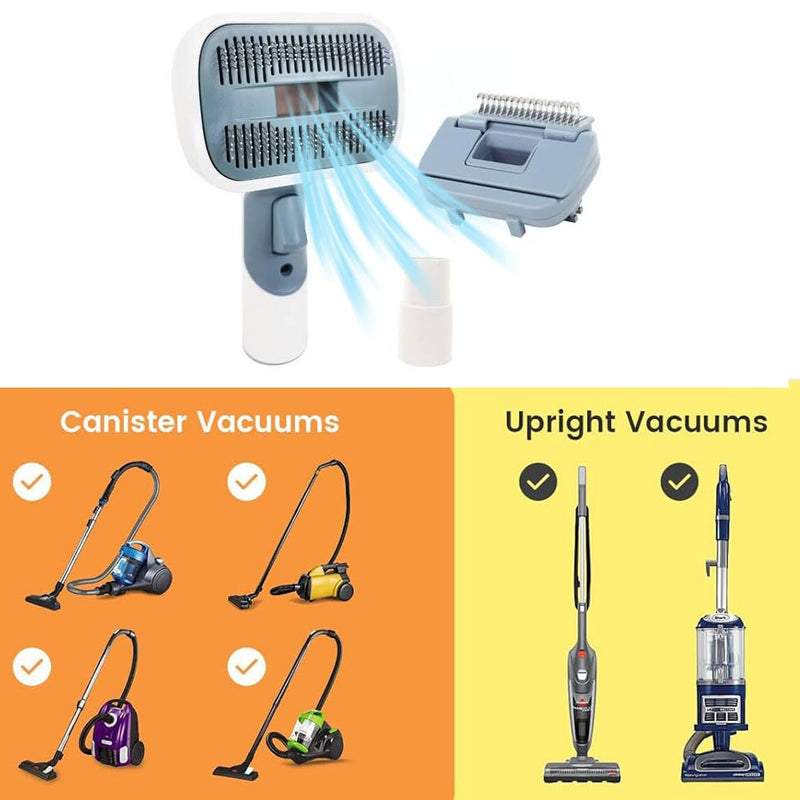 Dog Cat Brush for Shedding and Grooming,Two Replacement Heads,Massage the skin,Easy to Clean Comb for Long Short Haired Pets,use with Vacuum,Compatible with 32mm&35mm Universal Vacuum - PawsPlanet Australia