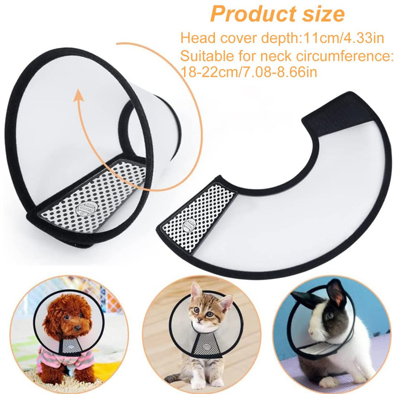 1 Collar for Pets Plastic Elizabethan Plastic Elizabethan Collar Soft Cat Protective Collar Lightweight Elizabethan Collar for Kittens Puppies XS (18-22 cm) White