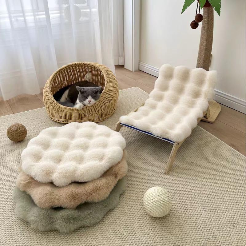 SHENGOCASE Pet Cushion Pad, Faux Fur Dog and Cat kneading Pillow, Cozy Bed Insert for Crate Pad Padding for Cage Kennel (23.6" x 35.4") 23.6" x 35.4" Beige - PawsPlanet Australia