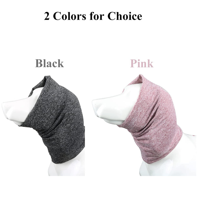 Pet Soft Snoods for Dogs, Quiet Ears Muffs Thunder Hat for Dog, Calming Dog Hood for Noise Protection, Anxiety Relief Head Wrap Ear Cover for Dog and Cats (Large, Black) Large