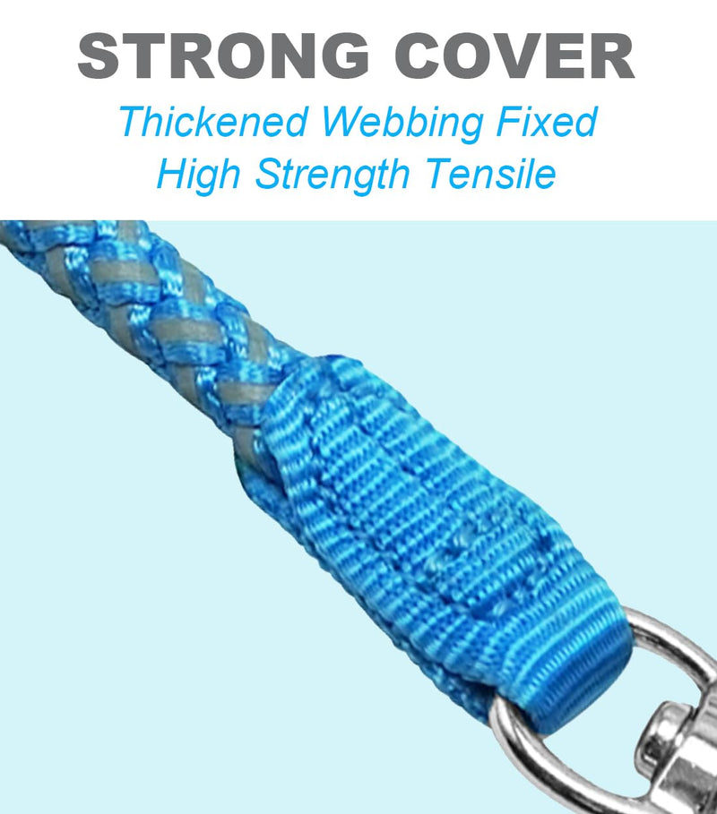 Rope Dog Leash- 2/3/4/6/10 Foot Reflective Dog Leash- Strong Nylon Braided Heavy Duty Dog Training Leash for Large and Medium Small Dogs Walking Leads (Sky Blue- 3 feet) 3ft * 1/2" Sky blue - PawsPlanet Australia