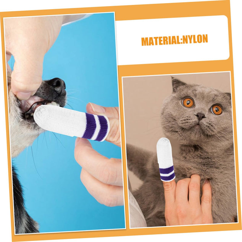 VICASKY 3pcs Dog Finger Toothbrush Soft for Teeth Cleaning Small Dogs Cats Cleaning Brushes Nylon Pet Care