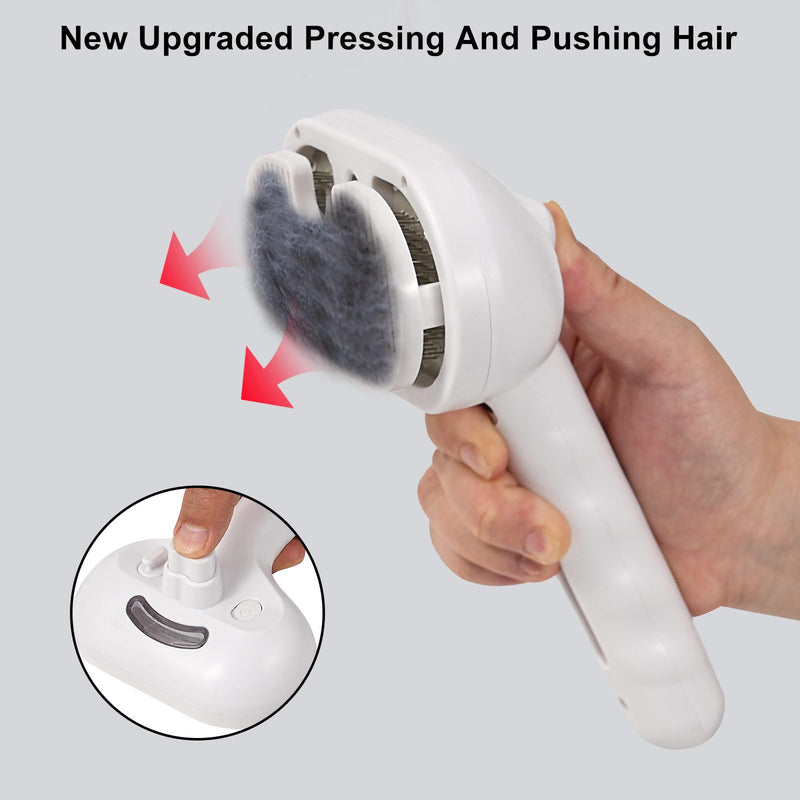 Pet Steam Brush - Three in One Dog Steam Grooming Brush, Hair Removal Deshedding, Magic Wand for Pet Hair, Hairdressing Spray Massage Cat Grooming Comb, White - PawsPlanet Australia