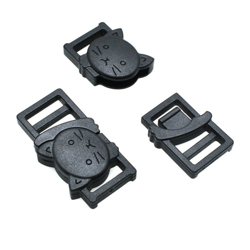 25pcs 3/8" Safty Breakaway Buckles for Cat Collar Black - PawsPlanet Australia
