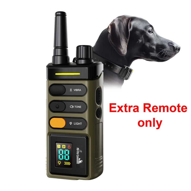 My Pet Command Long Range Dog Training Collar with Remote 1 Mile/5280 Ft Safe Shock, Vibrate, Tone, Flashing Beacon Lights, Rechargeable Waterproof Collar device, add up to 2 Collars. Xtra Remote only Extra Remote Only - PawsPlanet Australia