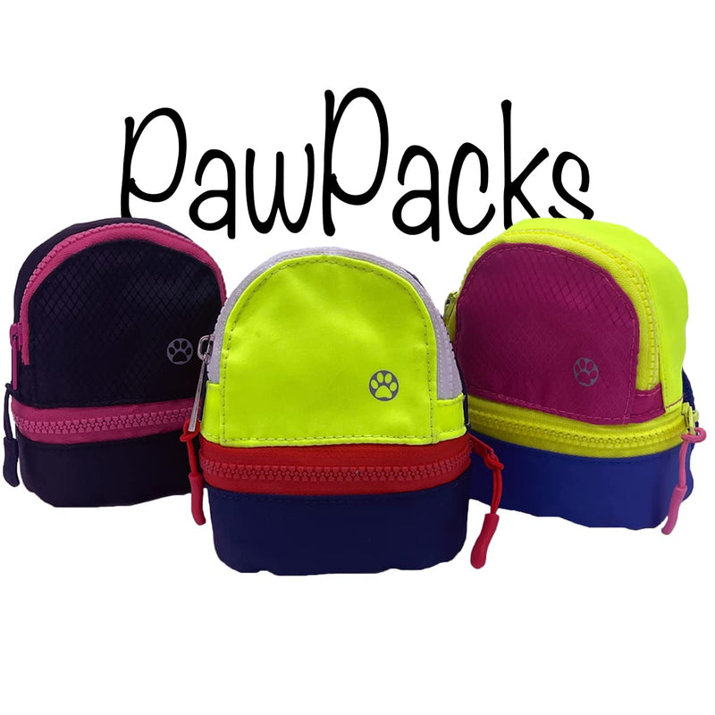 LLC Dog Backpack, Cat Backpack, Small Carrier | Clip on Harness or Leash, Fun Pet Treat Holder, Toy Bag, or Waste Dispenser | OG Neon Series Color (Pink Black City Mode) - PawsPlanet Australia