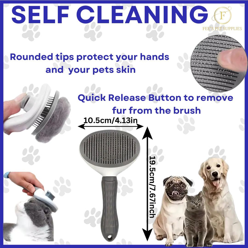 Grooming set for Dogs Easy-Clean Pet Hair Remover Brush, Microfibre Towel, Silicone dog Shampoo Brush, Finger Toothbrush+Bonus Vintage Paw Charm | Perfect Dog Gift Set (Grey) Grey - PawsPlanet Australia
