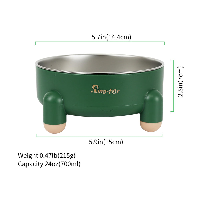 Dog Bowl, Stainless Steel Dog Bowl,Dog Cat Food Water Bowl, Tetrapod Nonslip Rubber Bottom Design,201Stainless Steel Material,Prevent Feline Acne in Cats (24OZ Green(Aqua), Tetrapod) Green(Aqua) - PawsPlanet Australia