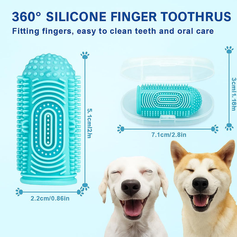 Dog Finger Toothbrush 4-Pack – Pet Tooth Brushing Kit for Dogs & Cats, Puppy & Adult Dental Care – Soft Silicone Finger Brushes for Teeth Cleaning (Blue, Green, Orange, Purple) - PawsPlanet Australia