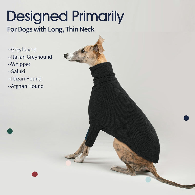 IECOii Greyhound Sweater, Soft Warm Dog Fleece Vest Pullover Whippet Sweater, Turtleneck Italian Greyhound Jumpsuit with Sleeves, Dog Apparel & Accessories for Spring, Autumn, Cold Weather, XXL XX-Large(Chest:34.4''/Back:28.7'') Grey - PawsPlanet Australia